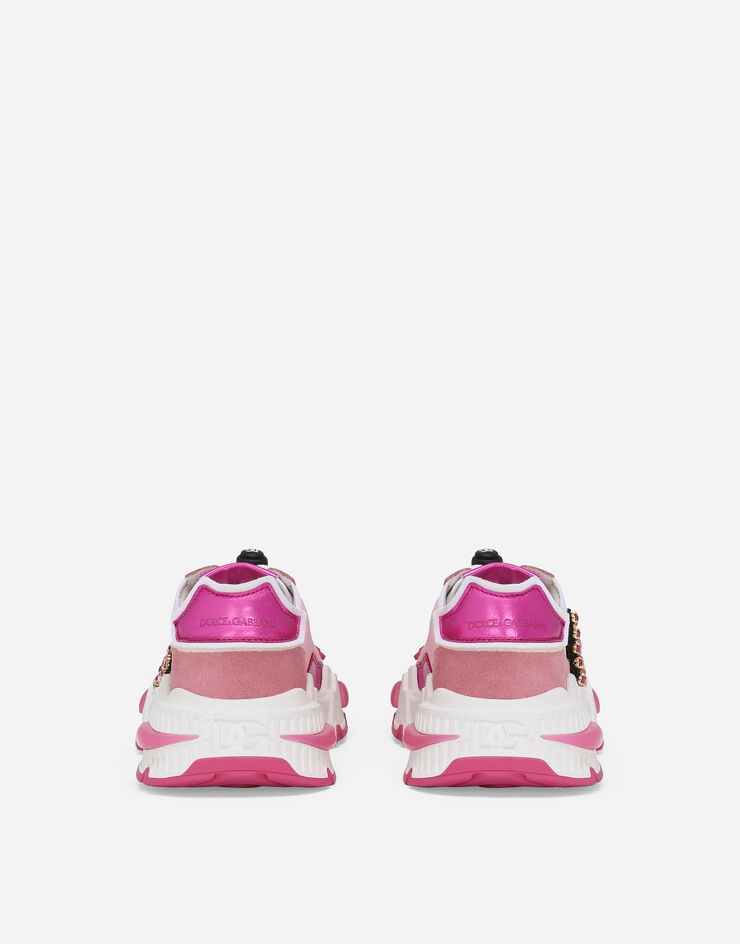 Dolce & Gabbana Nylon Airmaster sneakers with DG logo Pink D11298AU169