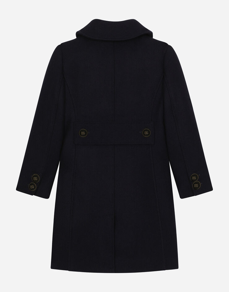 Dolce & Gabbana Manteau croisé en laine avec boutons à logo Bleu L54C52G7NPH