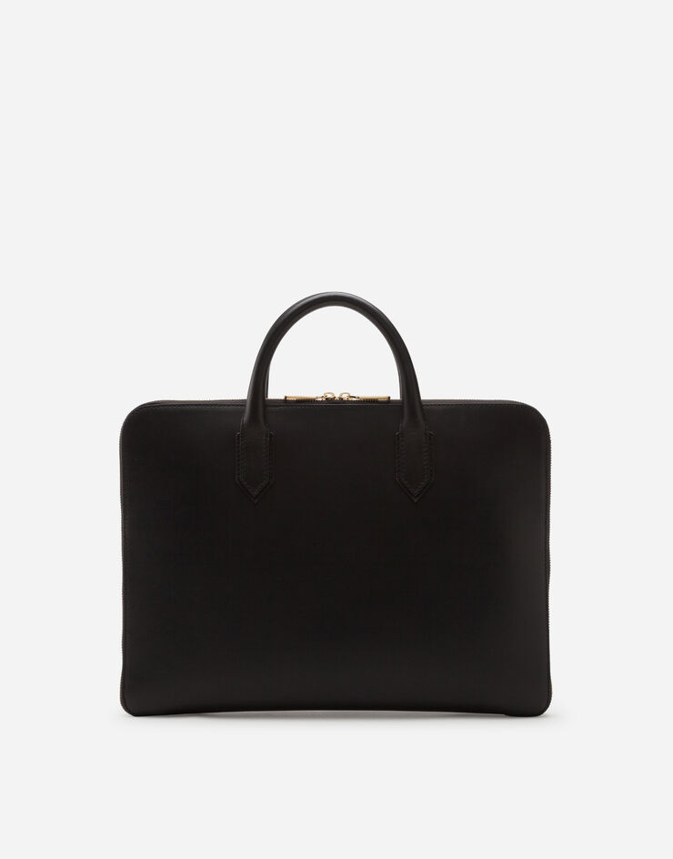 Dolce & Gabbana Monreal briefcase in calfskin with heat-pressed logo BLACK BM1710AC954