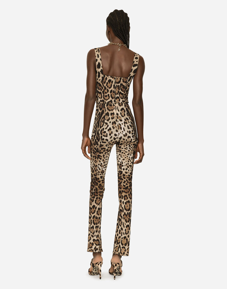 Dolce & Gabbana Yellow Leopard Cropped Bustier Corset Bra Top in 2023