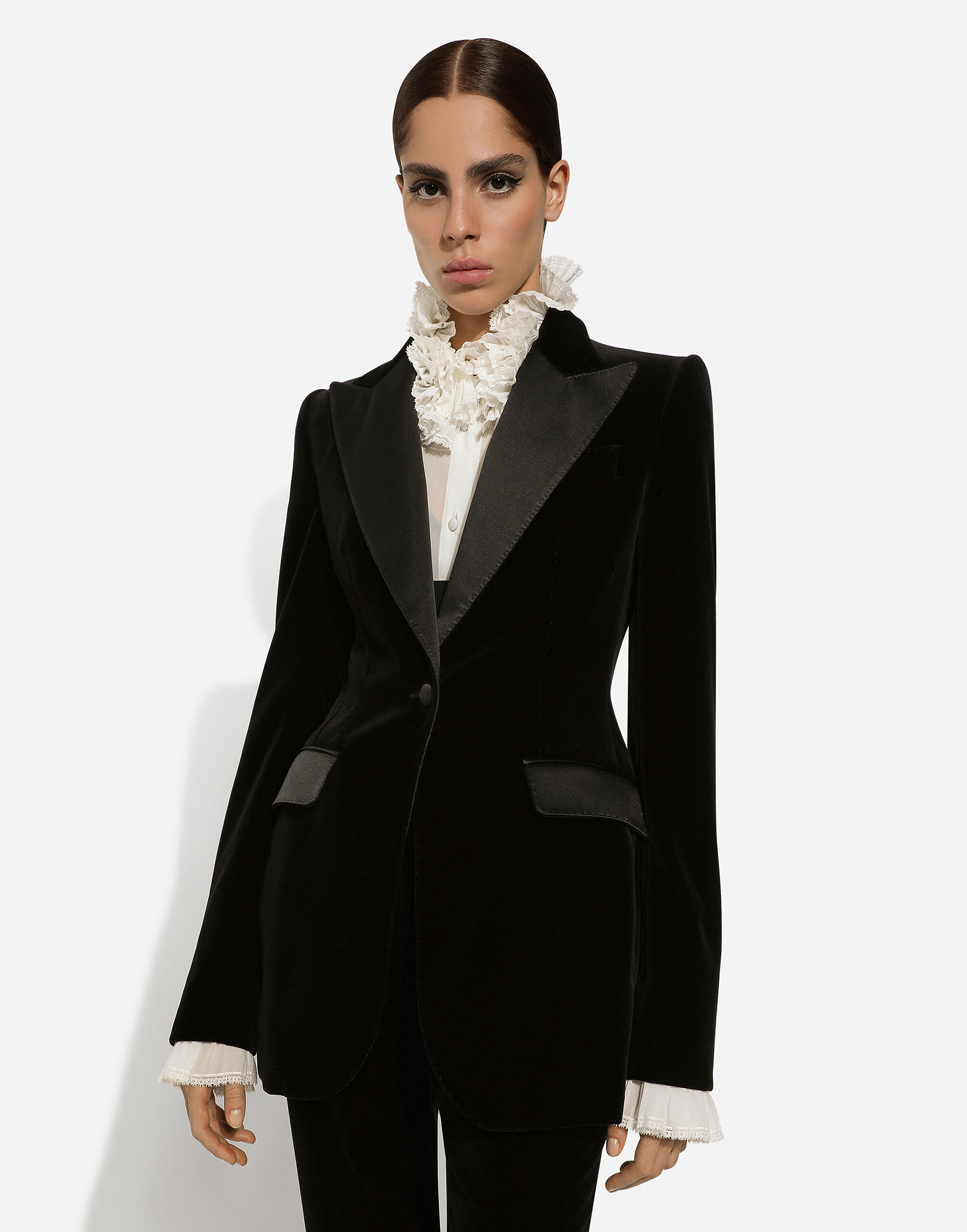 Womens black sale velvet tuxedo jacket