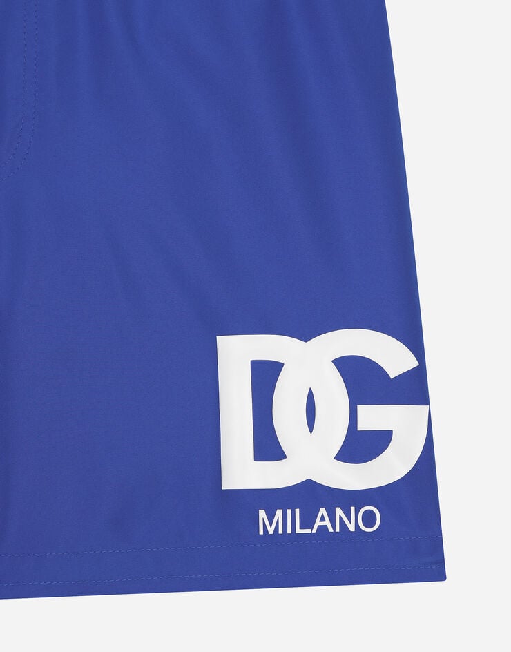 Dolce & Gabbana Boxer da mare in nylon con logo DG Blu L4J818ON01H