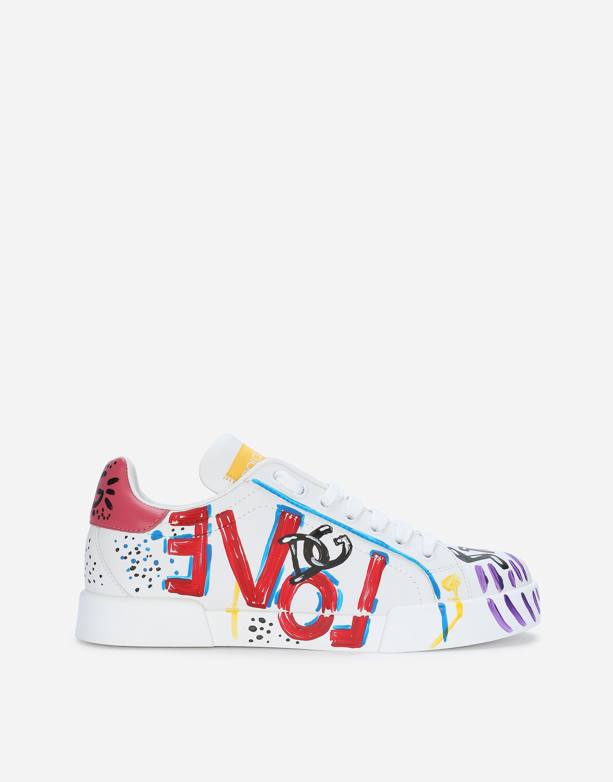 ${brand} Calfskin Portofino sneakers with lettering ${colorDescription} ${masterID}