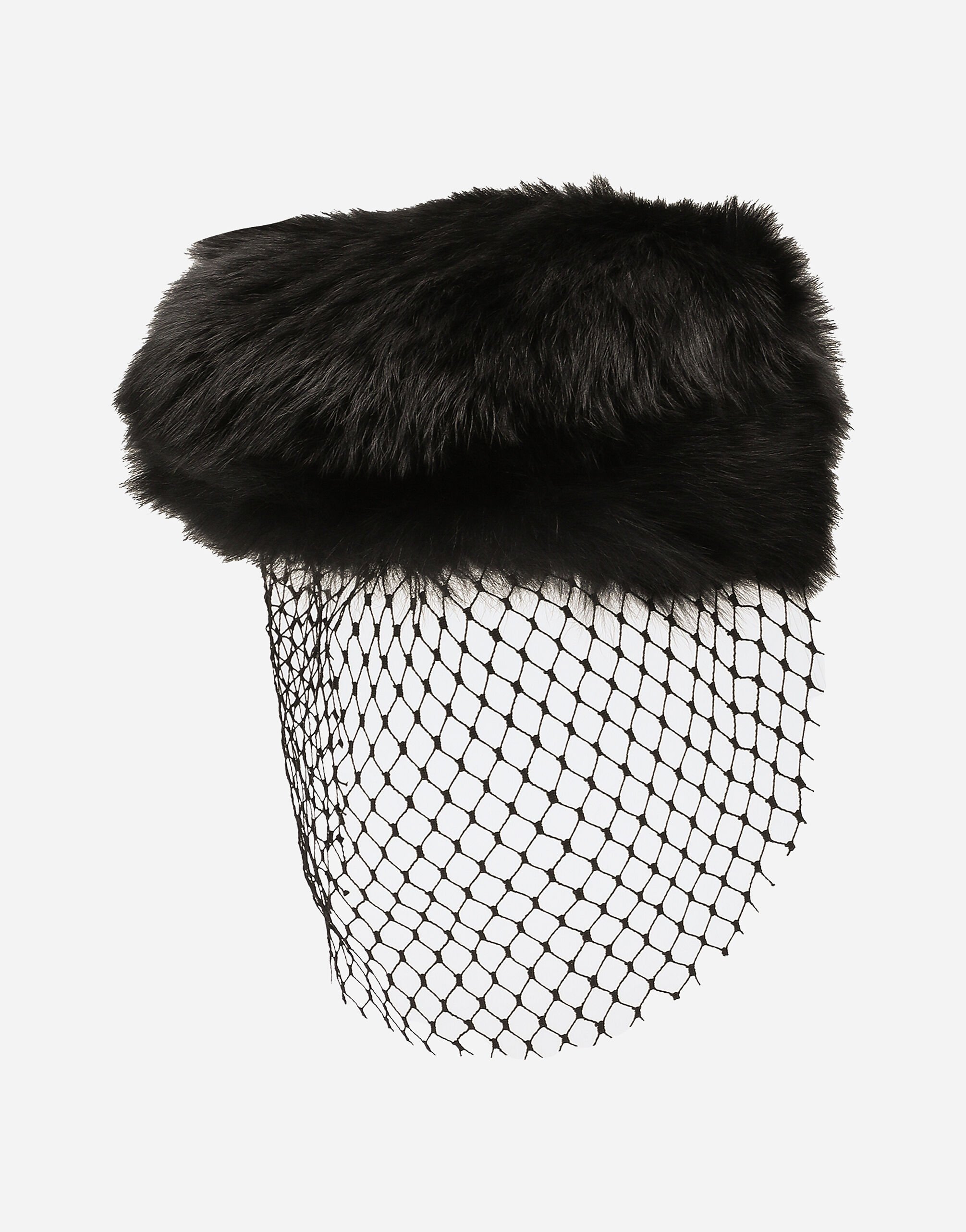 ${brand} Shearling flat cap with veil ${colorDescription} ${masterID}