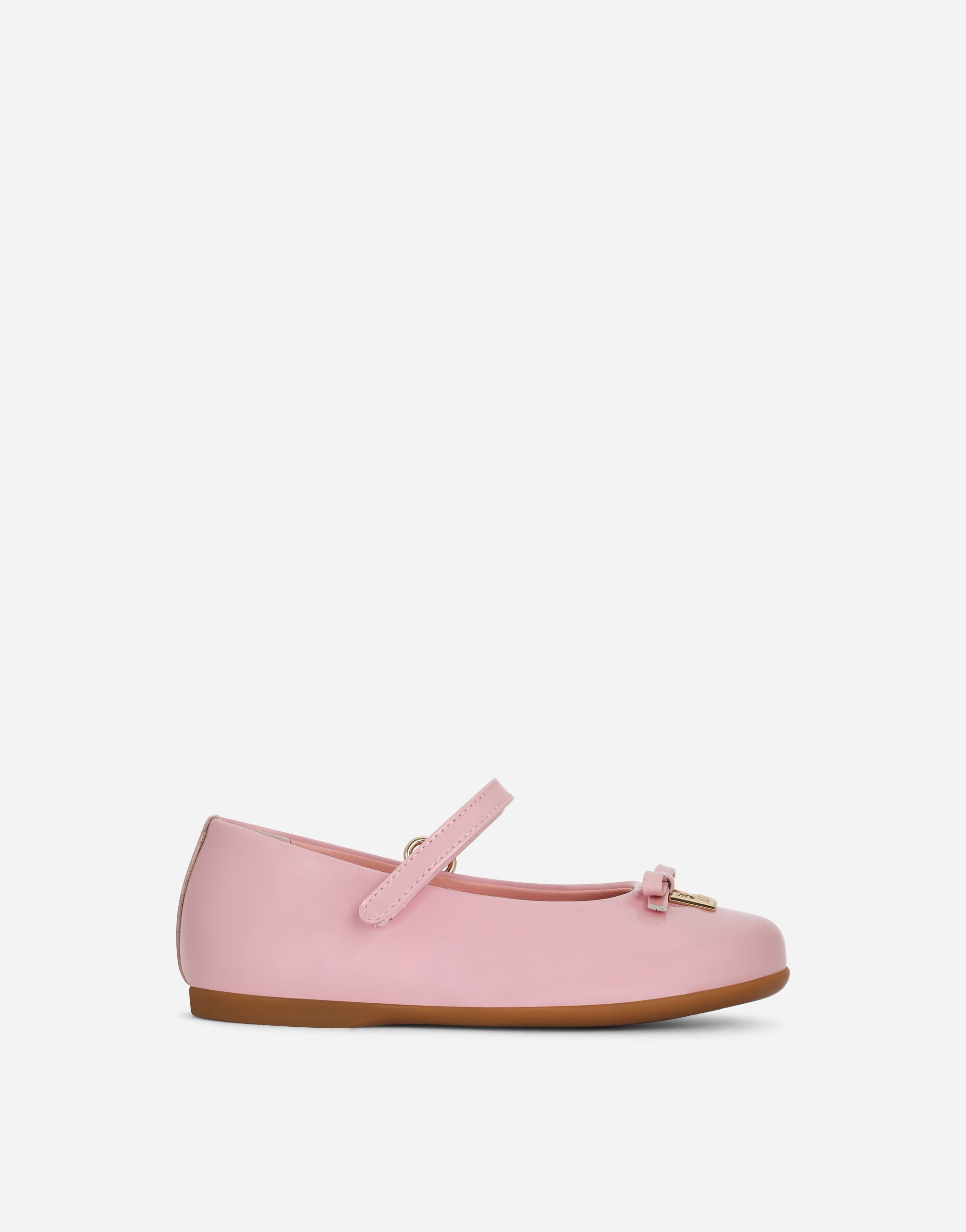 ${brand} Patent leather ballet flats with metal DG logo ${colorDescription} ${masterID}