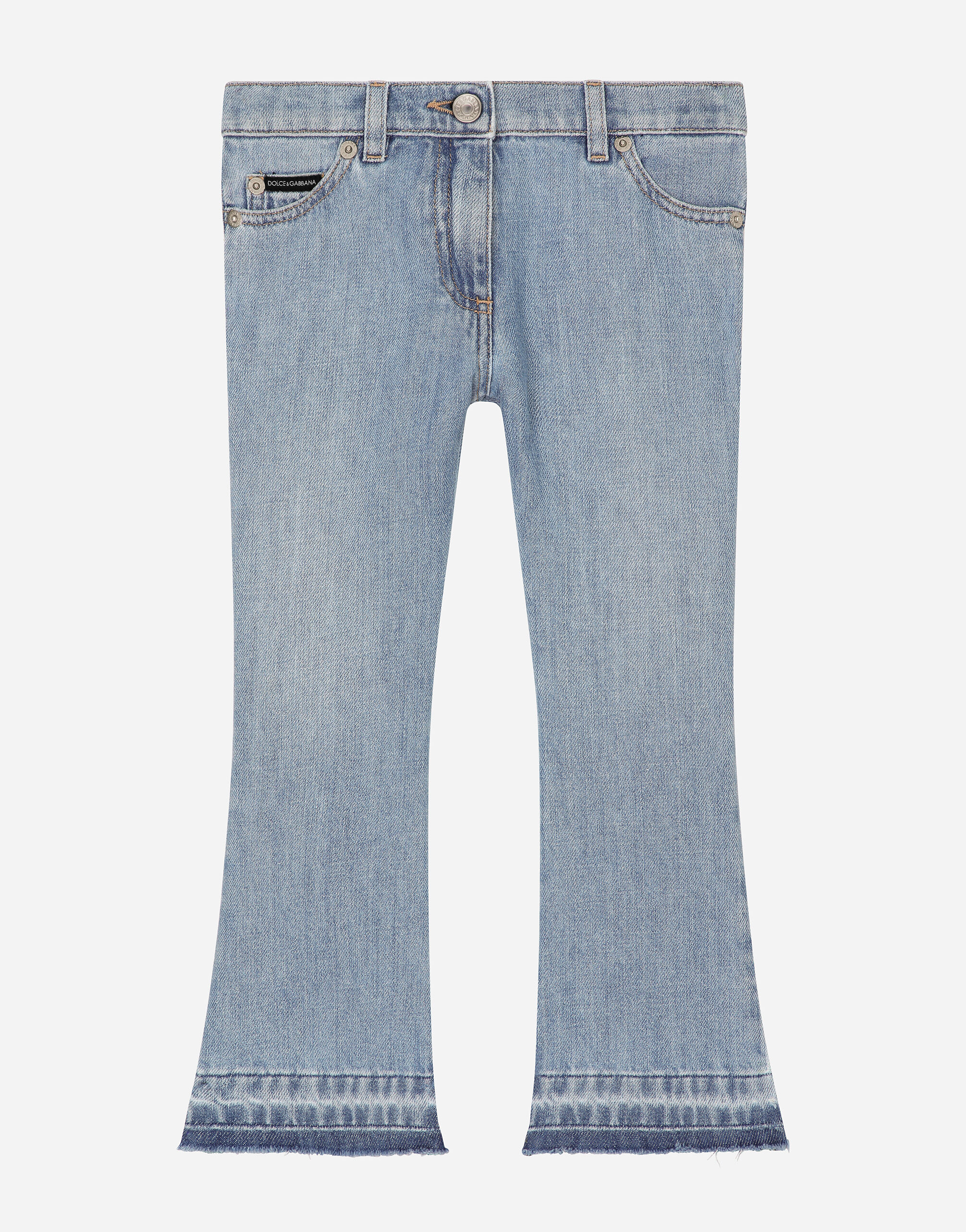 Dolce & Gabbana Jeans 5 tasche in denim con placca logata Stampa LB4H48G7E1J
