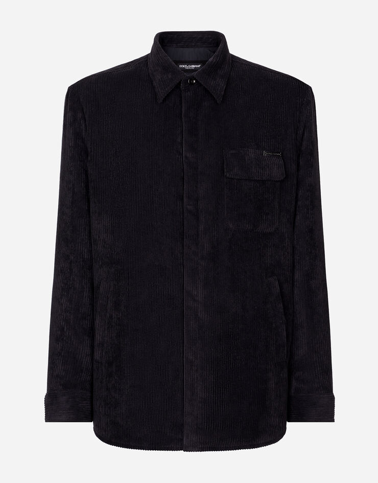 Dolce & Gabbana Lined corduroy shirt Black G5MC4TFUWDL