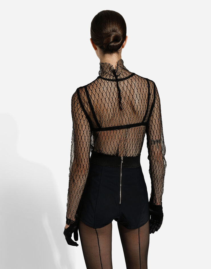 Dolce & Gabbana Mesh blouse Black F7AI7TILMBD