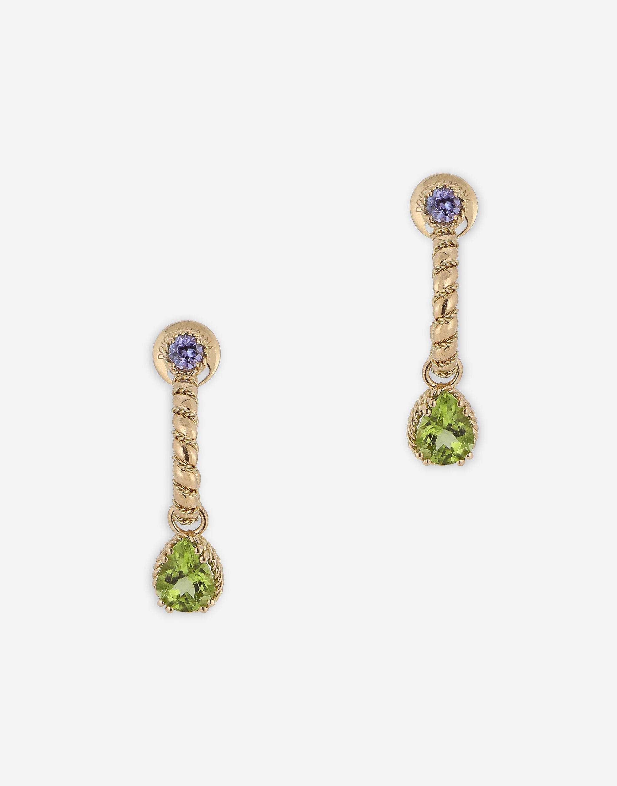 Dolce & Gabbana 18 kt yellow gold earrings  with multicolor fine gemstones White WEQA1GWSPBL