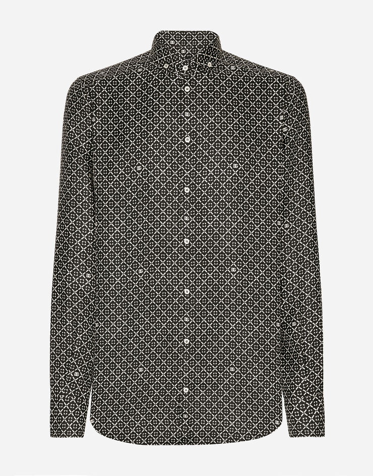 Dolce & Gabbana Camisa Martini de seda con estampado de corbatería Negro G5MA4TIS1VN