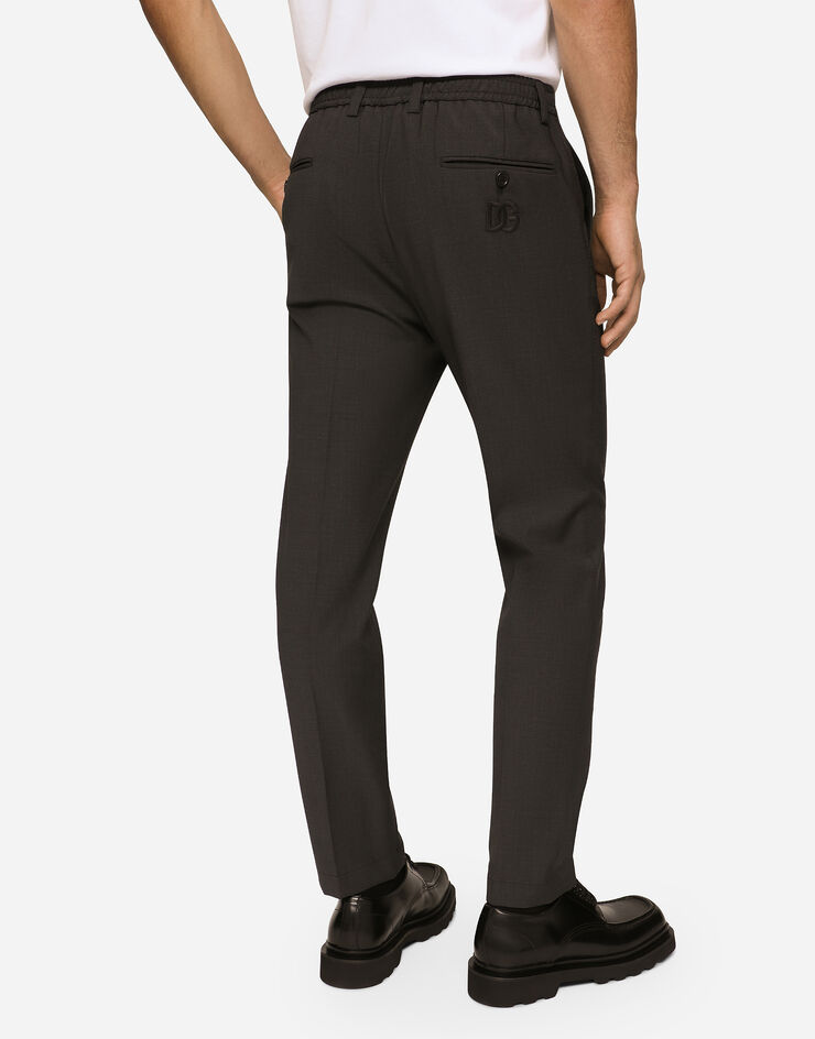 Dolce&Gabbana Stretch cotton pants with DG patch Grey GW13EZFURIR
