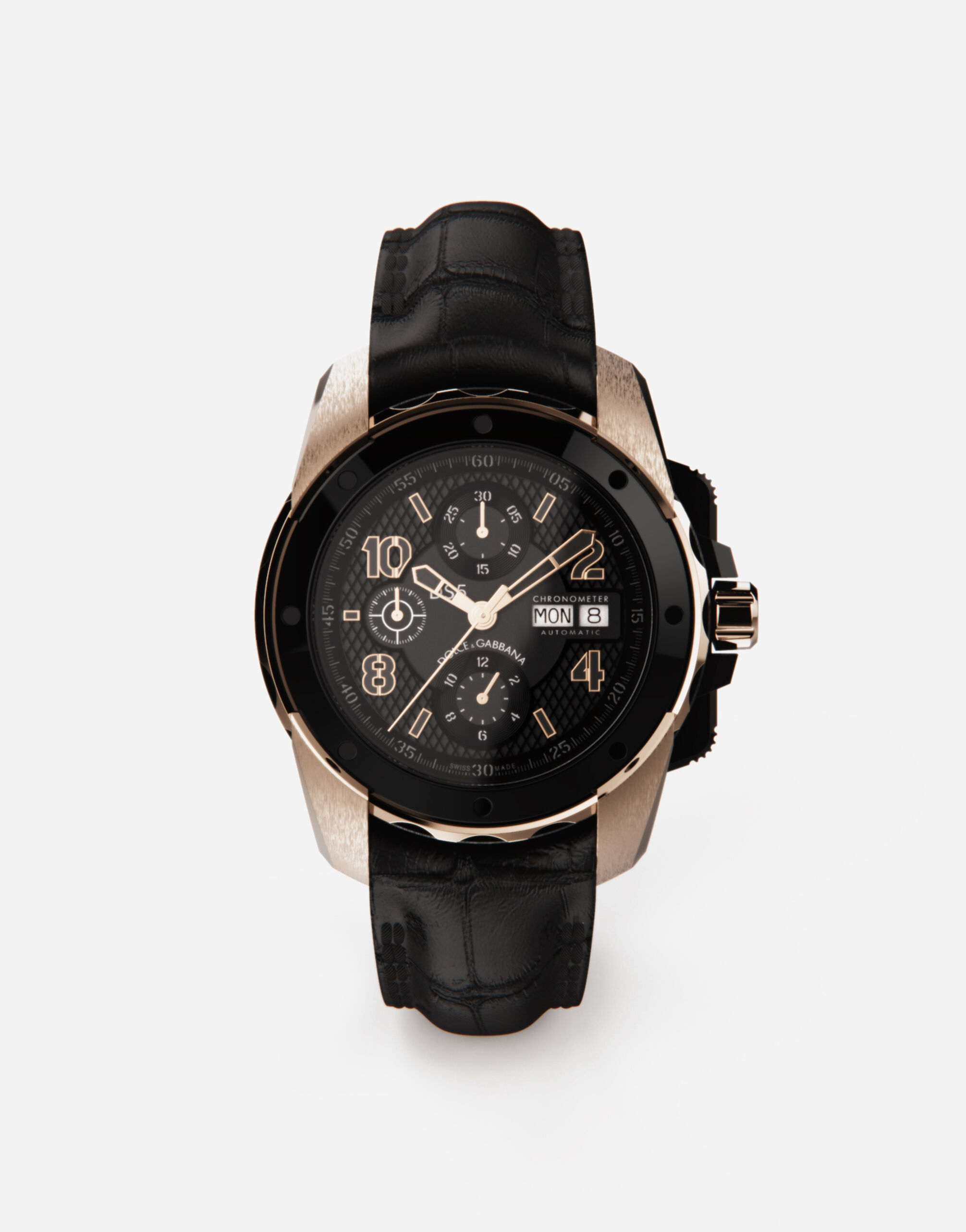 Dolce & Gabbana DS5 watch in red gold and steel with pvd coating Black WWFE1SWW066