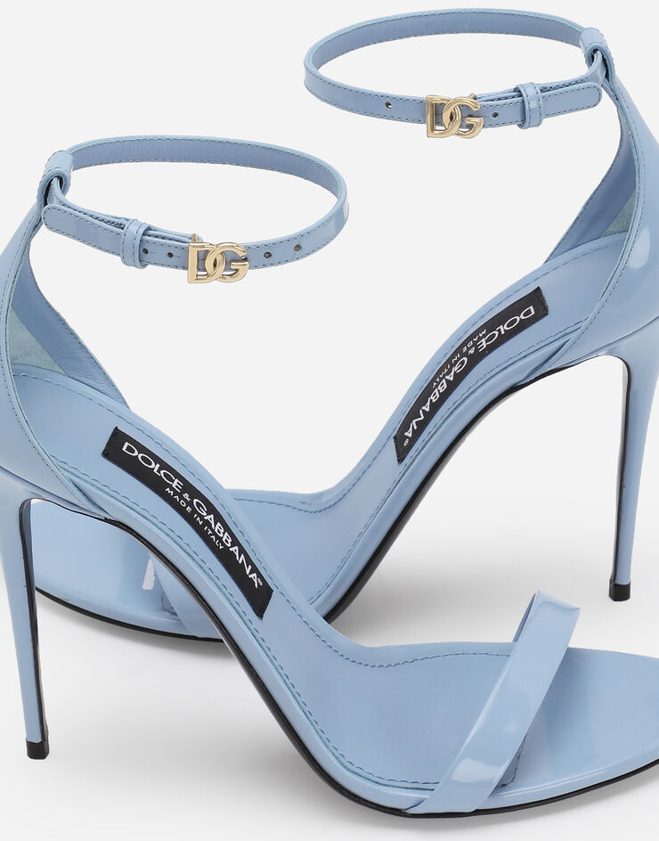 Dolce & Gabbana Polished calfskin sandals Light Blue CR1717A1037