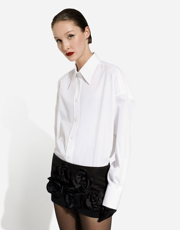 Dolce&Gabbana Camisa de popelina Blanco F5R57TFUEAJ