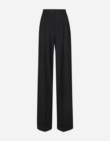 ${brand} Flared pinstripe wool pants ${colorDescription} ${masterID}