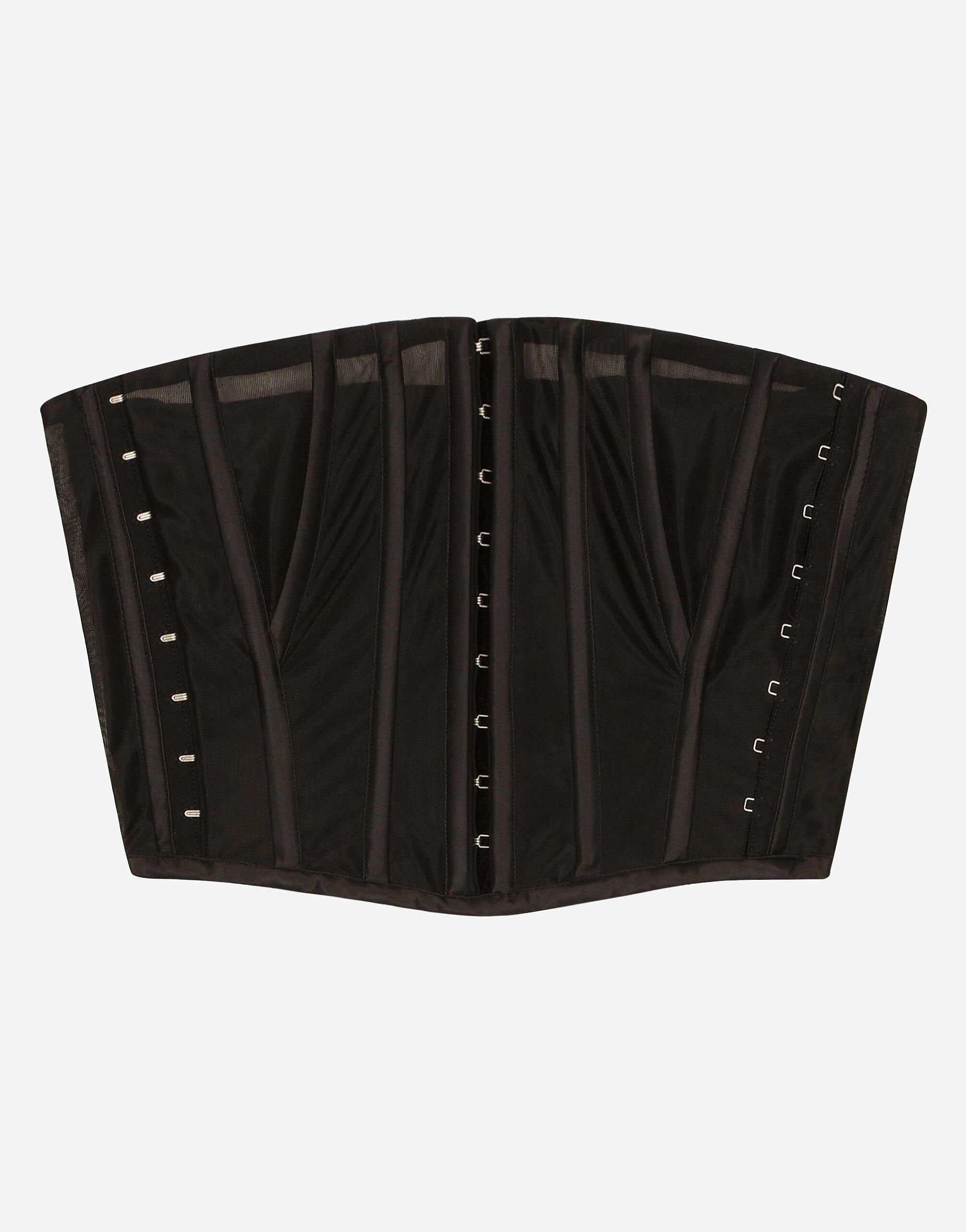 Dolce & Gabbana Cinturón tipo corsé de marquisette Negro BI1261AW576
