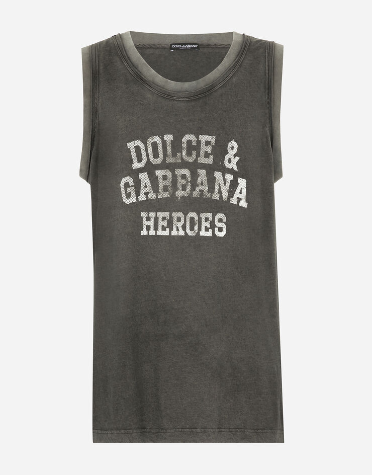 Dolce & Gabbana Camiseta sin mangas oversize con logotipo Dolce&Gabbana Multicolor G8RY7TG7NTB