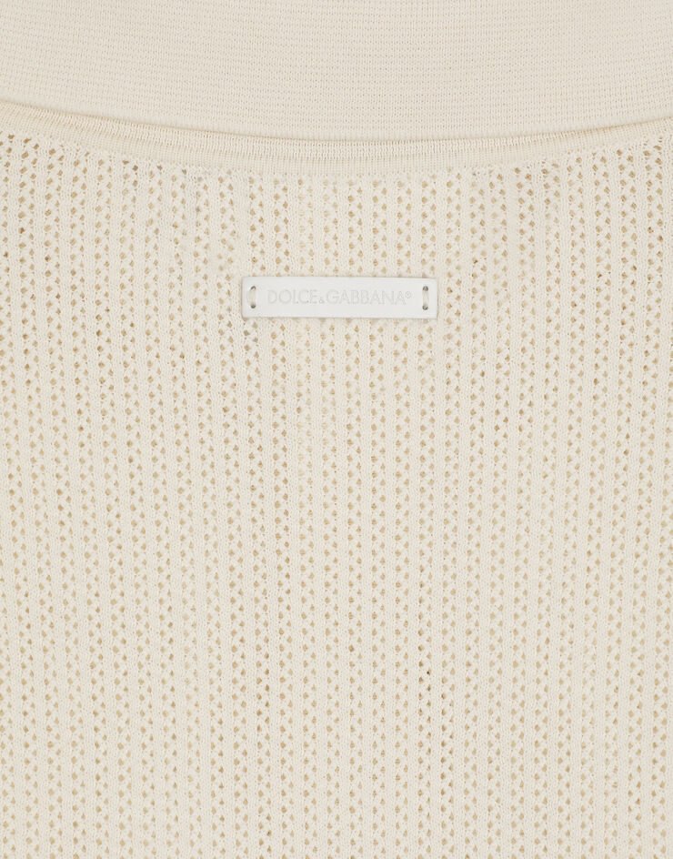 Dolce&Gabbana Polo de algodón con etiqueta con logotipo Blanco GXP68TJBCAB