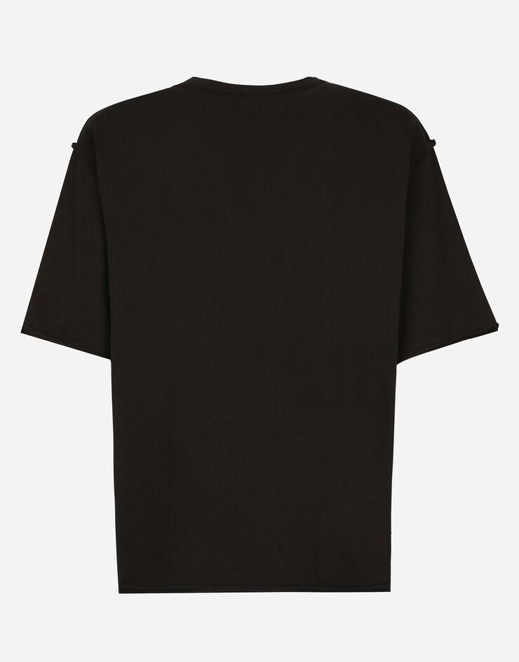 Dolce & Gabbana Cotton T-shirt with logo print Black G8RF4TG7NSX