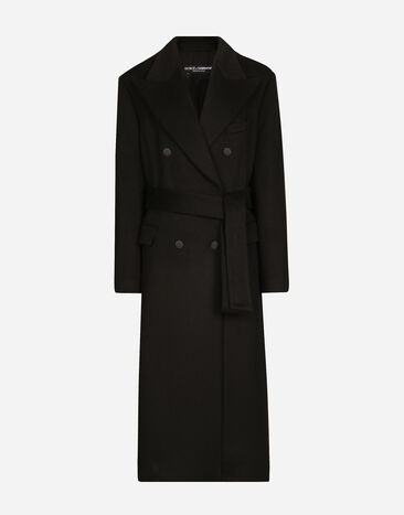 ${brand} Double-breasted cashmere baize coat with belt ${colorDescription} ${masterID}