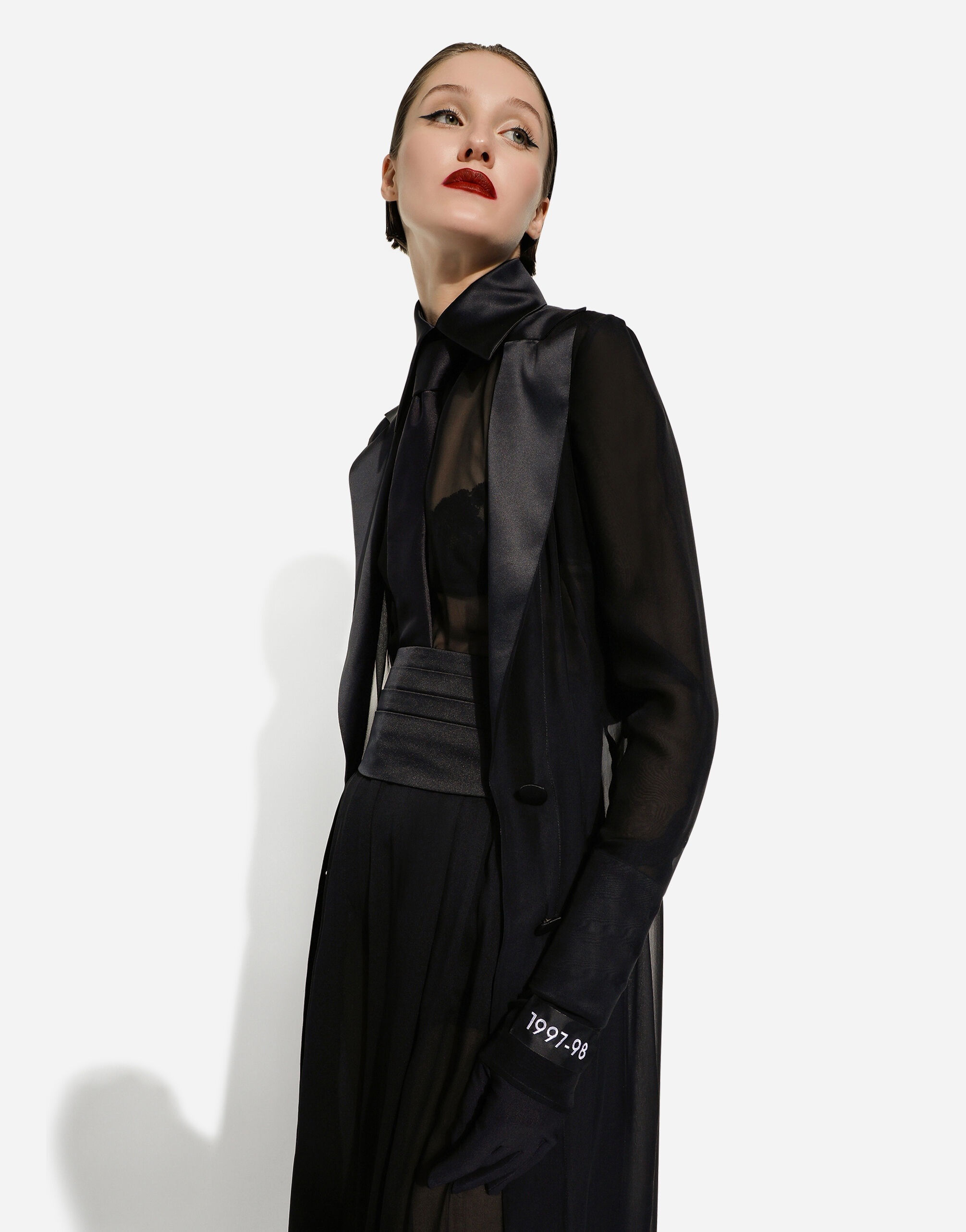 ブラックのウィメンズ Silk chiffon wide-leg pants | Dolce&Gabbana®