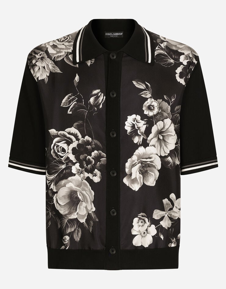Dolce & Gabbana Свободная рубашка из шелка и хлопка с цветочным принтом Отпечатки GXV29TJFMEF
