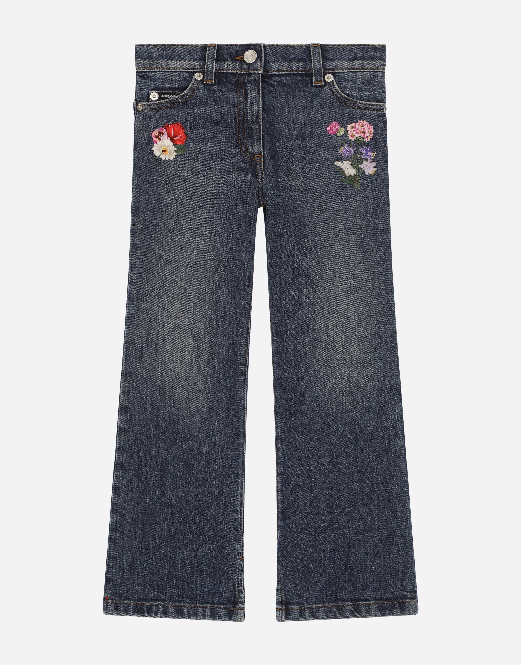 ${brand} 5-pocket denim pants with embroidery ${colorDescription} ${masterID}