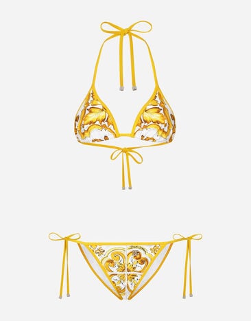 Dolce & Gabbana Majolica-print triangle bikini Print O8A02JONO19