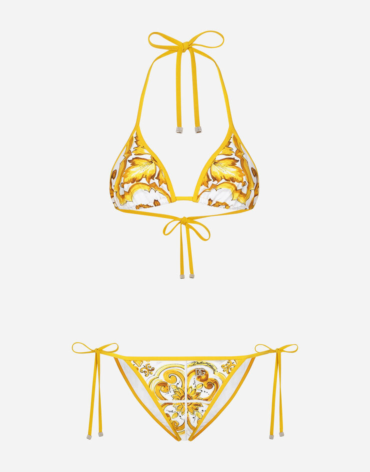 Dolce & Gabbana Bikini a triangolo stampa maiolica Stampa O8A02JONO19