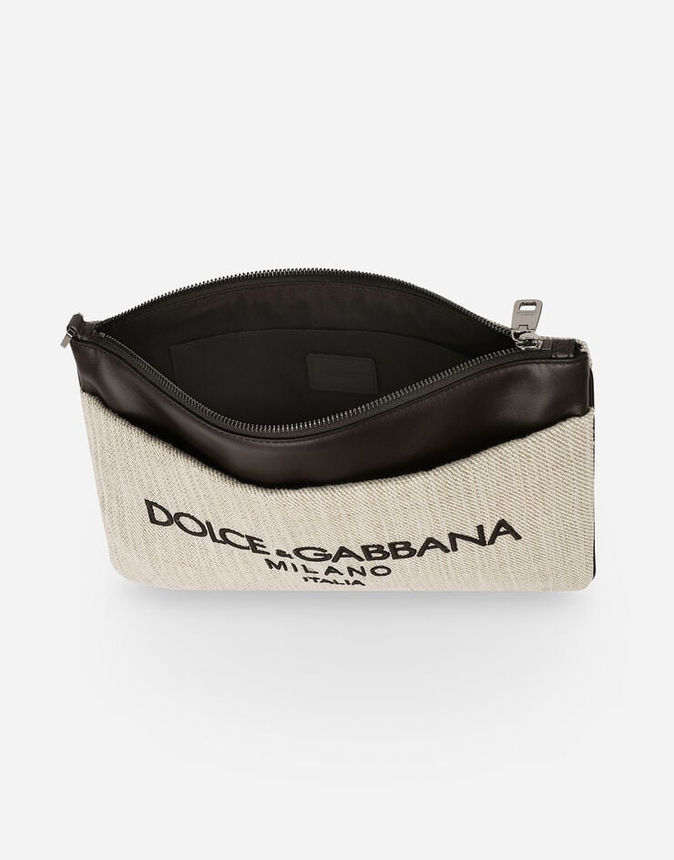 Dolce & Gabbana Клатч из холщовой ткани бежевый BP3294AN233