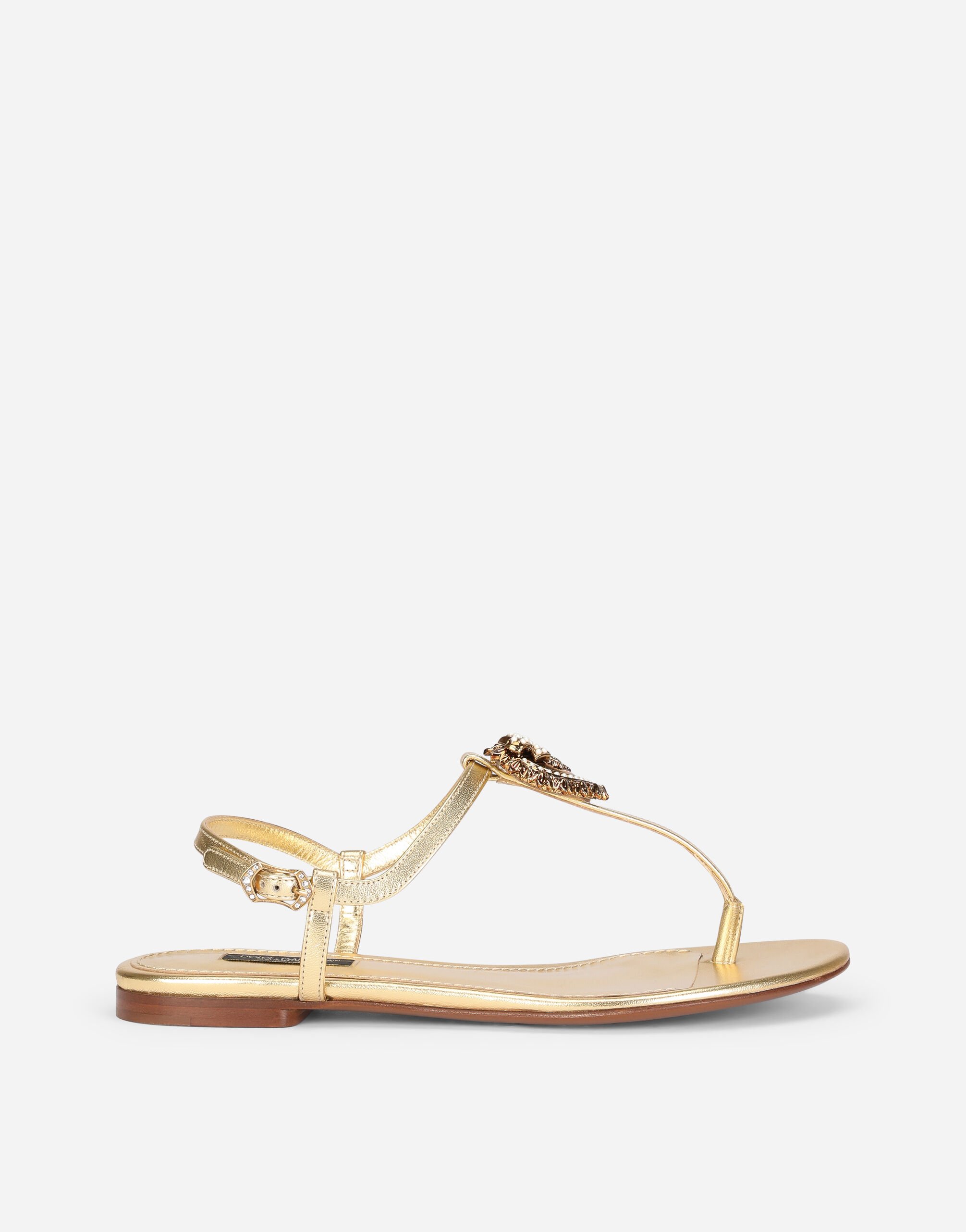 Dolce & Gabbana Nappa leather Devotion thong sandals Yellow CQ0598AT850