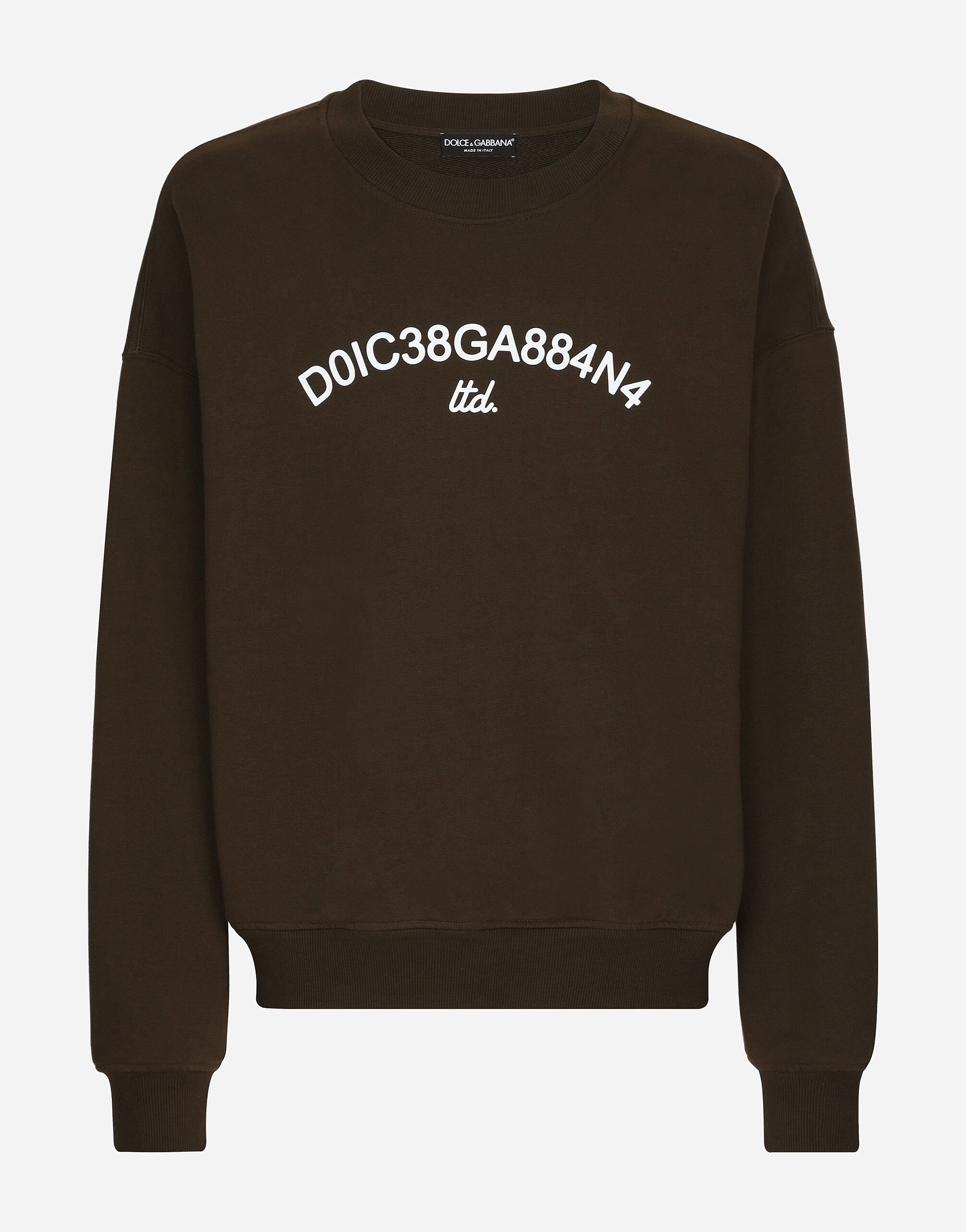${brand} Round-neck sweatshirt with Dolce&Gabbana logo print ${colorDescription} ${masterID}