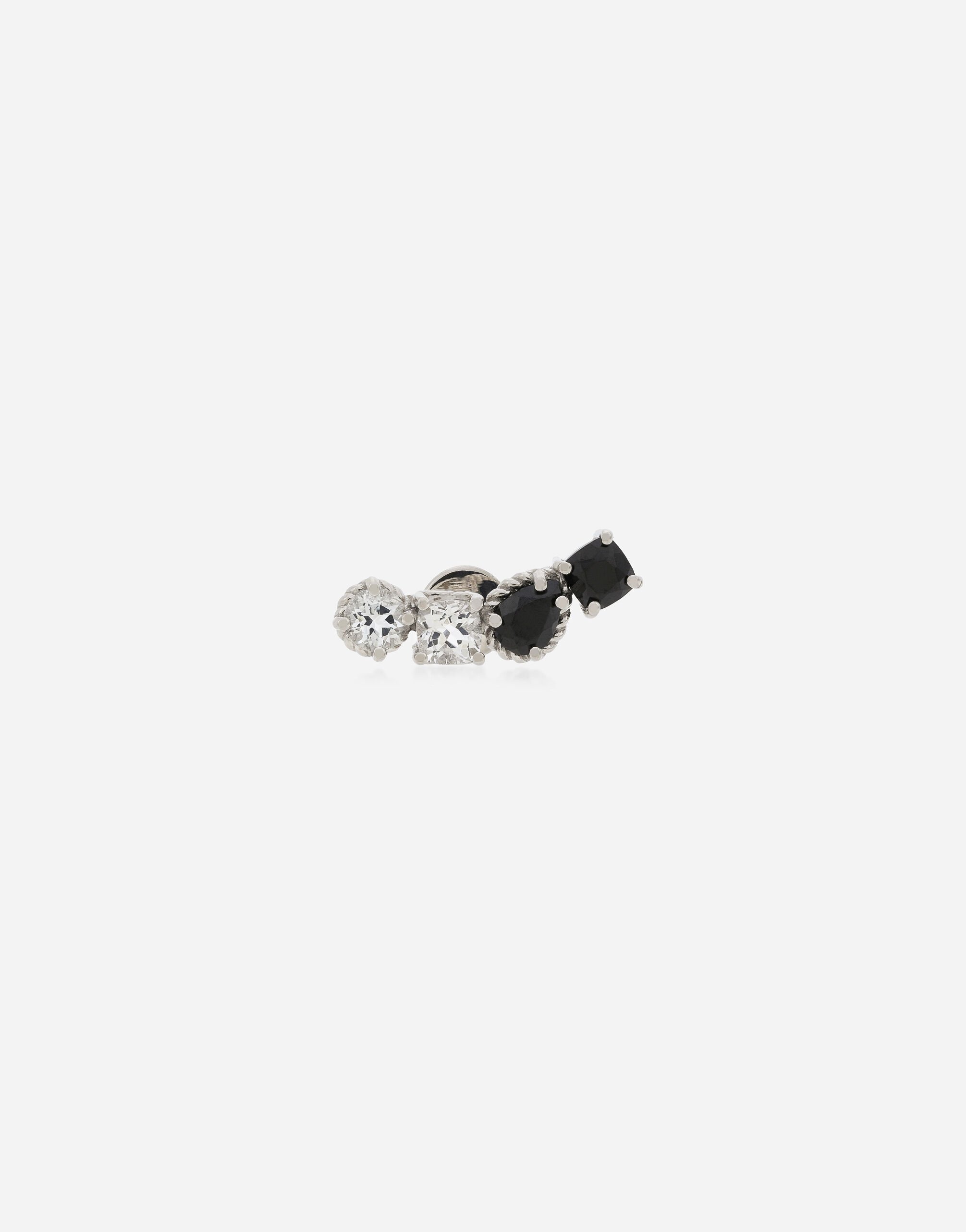 ${brand} Single earring in white gold 18kt with colourless topazes and black spinels ${colorDescription} ${masterID}