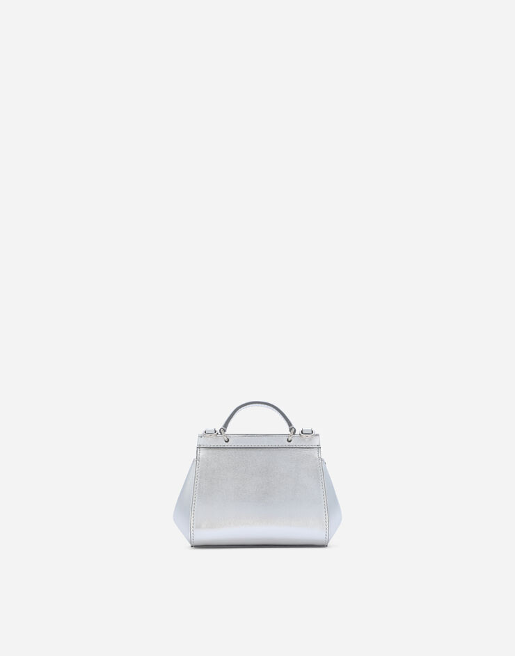 Dolce & Gabbana Nappa leather mini Sicily bag with fusible rhinestones Silver EB0003AA630