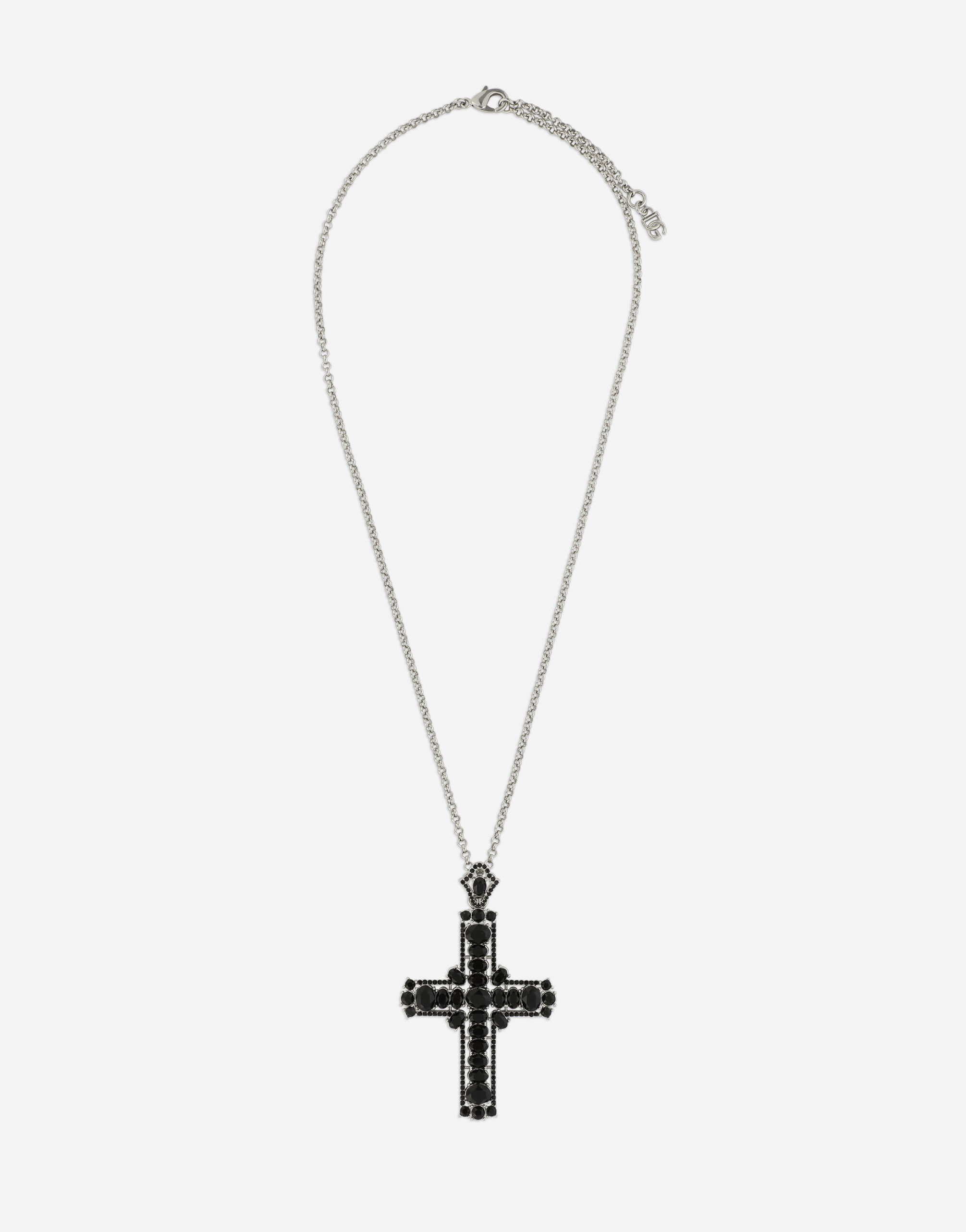 Dolce & Gabbana KIM DOLCE&GABBANA Necklace with rhinestone crystal cross Black BI1261AW576