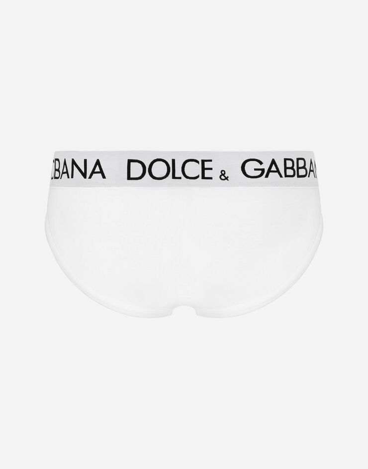 Dolce & Gabbana Slip medio en punto de algodón bielástico Blanc M3D03JONN97