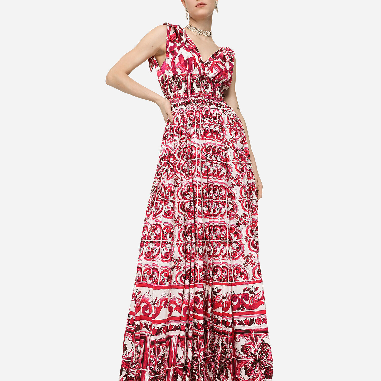 Dolce & Gabbana, Majolica-print Cotton-poplin Maxi Dress