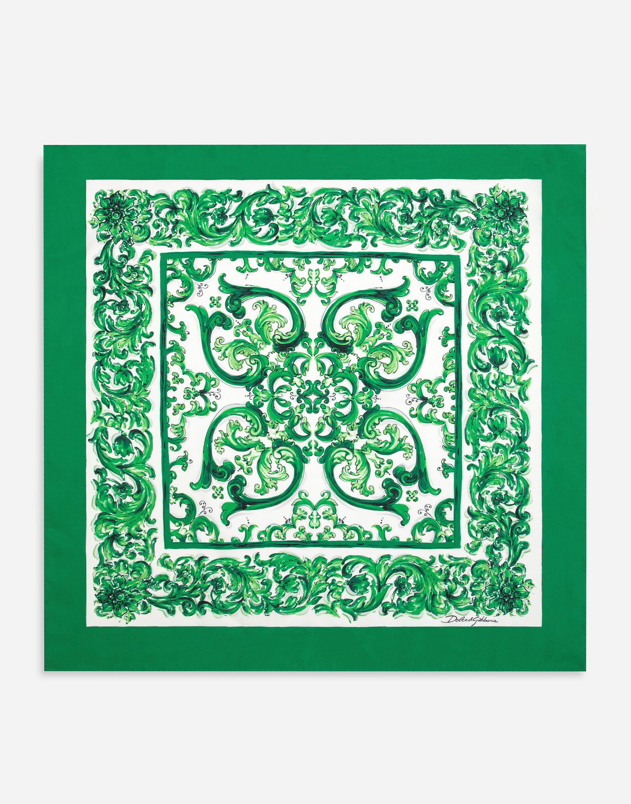 ${brand} Bandana 50 x 50 de seda con estampado Maiolica ${colorDescription} ${masterID}