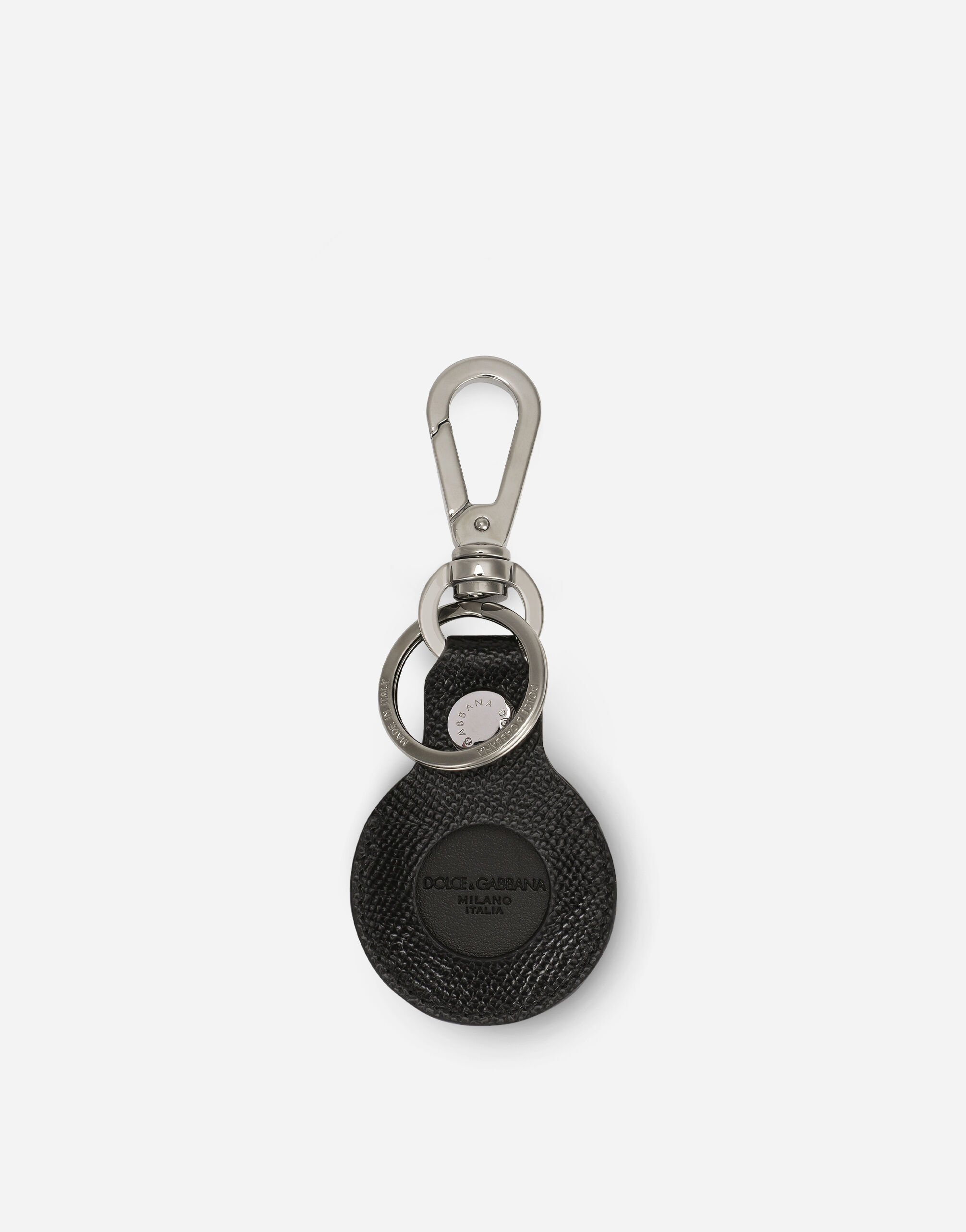 Dauphine calfskin air tag keychain in Black for Men | Dolce&Gabbana®
