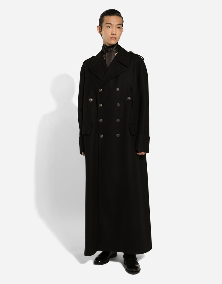 Dolce & Gabbana Long wool military-style coat Black G048CTHUMT8