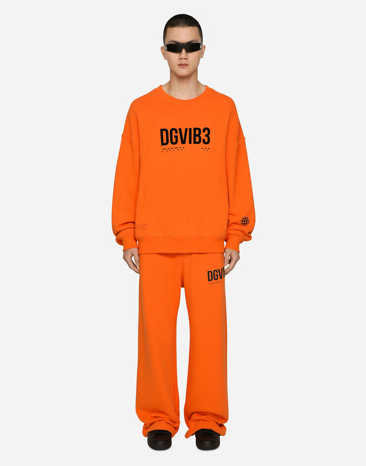 Dolce & Gabbana Спортивные брюки из джерси с принтом DGVIB3 и логотипом оранжевый GZ6EATG7K3G