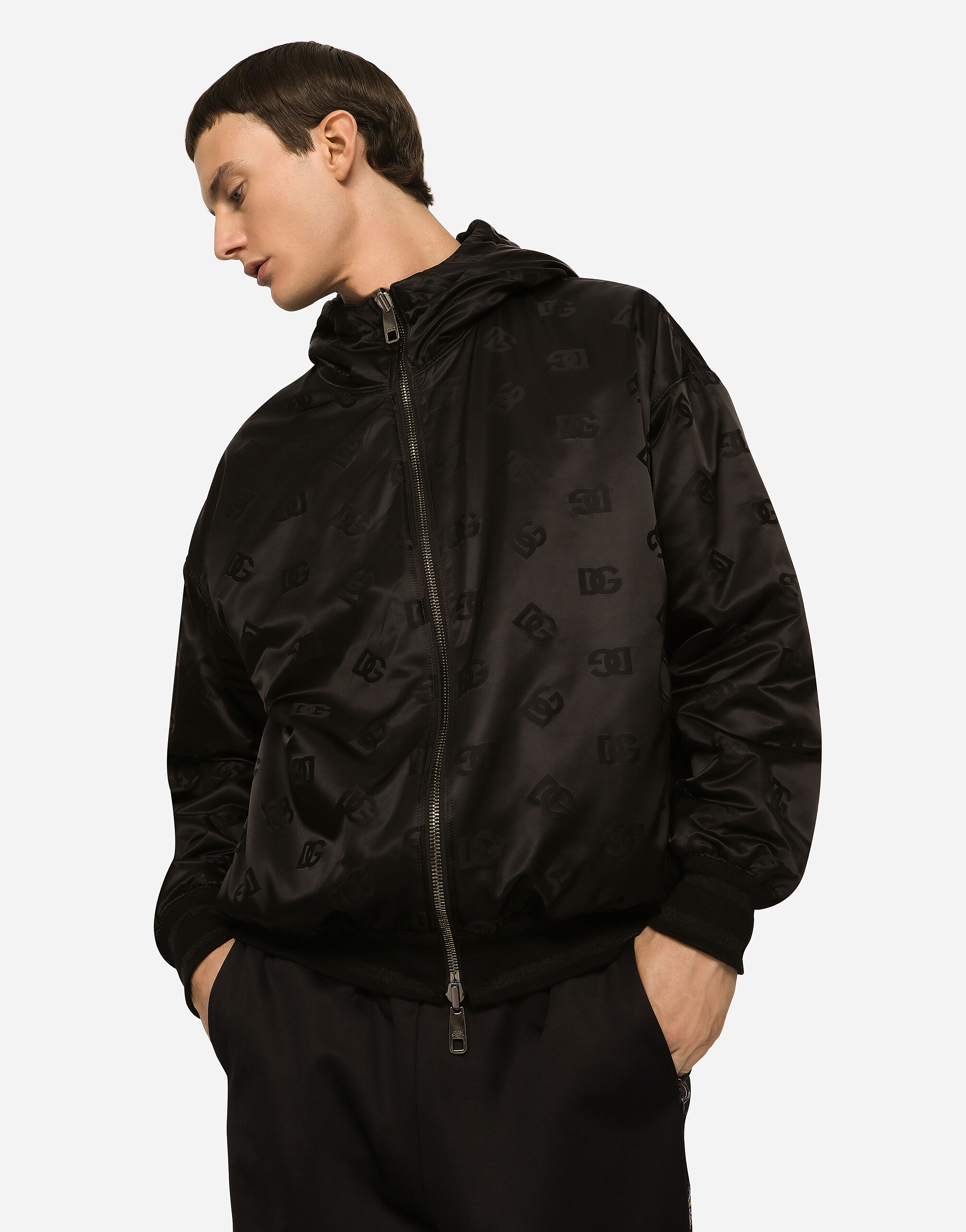 Reversible jacket with branded tag in Black for | Dolce&Gabbana® US
