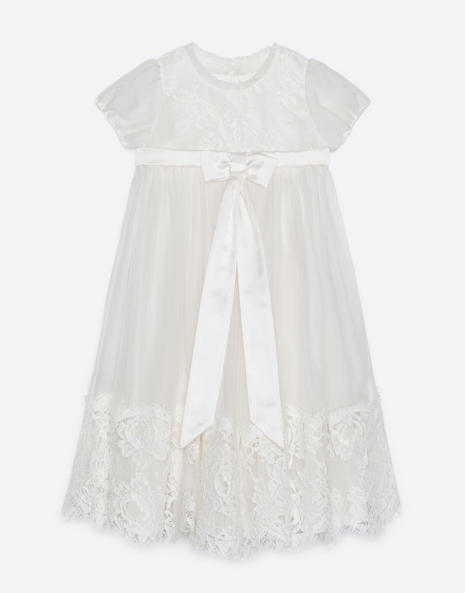 Dolce & Gabbana Silk chiffon and lace dress White L23DY1FL5D2
