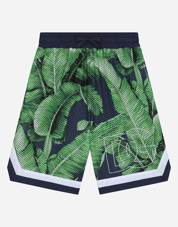 Dolce & Gabbana Mesh shorts with banana tree print Print L44S10FI5JO