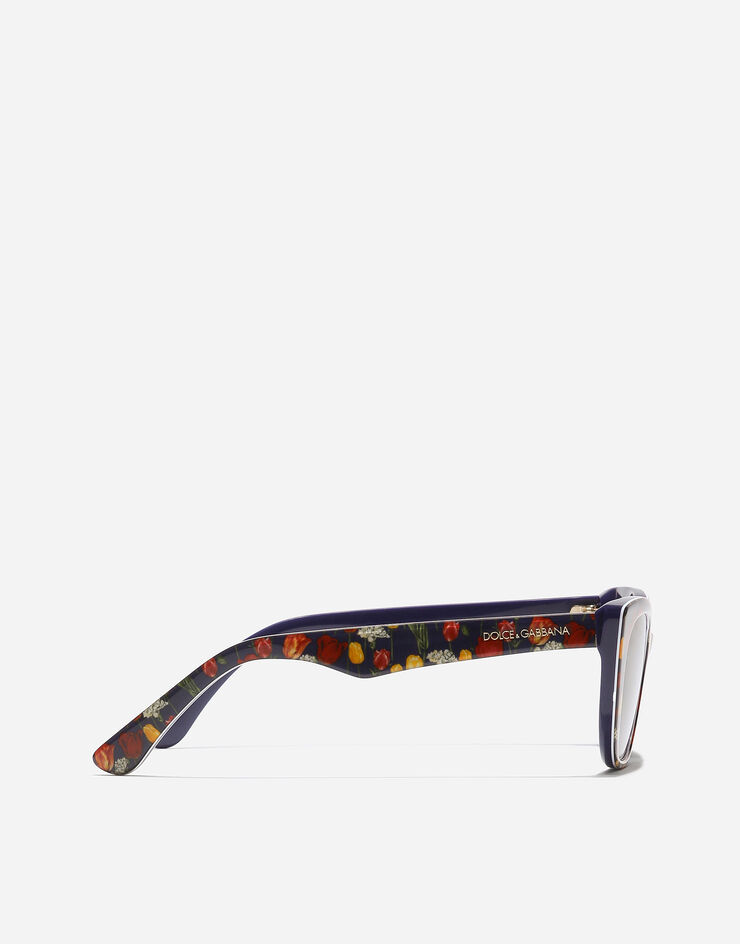 Dolce & Gabbana Sonnenbrille Back to School Blauer Tulpenprint VG442CVP57N