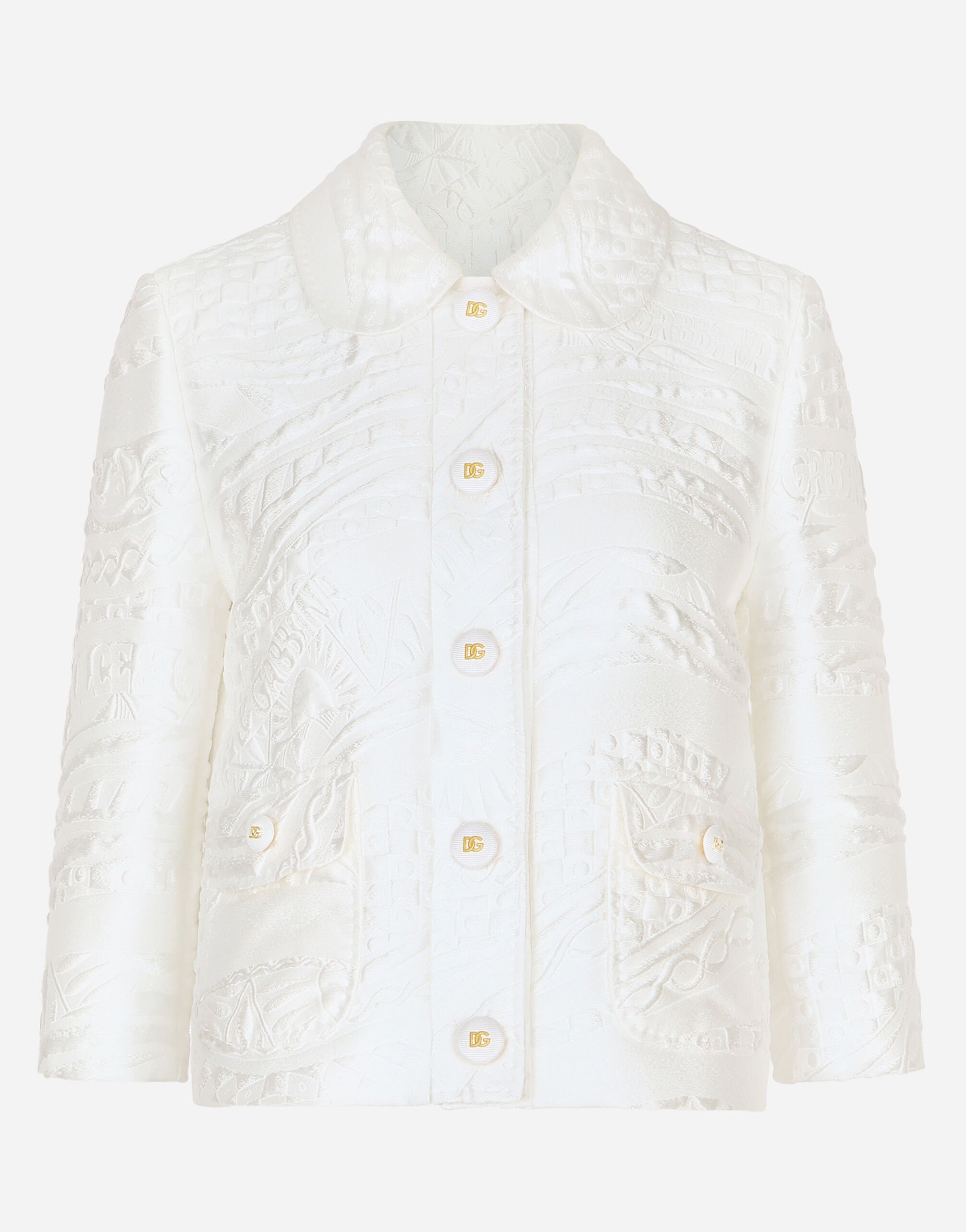 Dolce&Gabbana جاكيت بروكيد غابانا أبيض F8N08TFU7EQ
