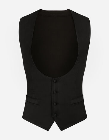 Dolce & Gabbana Single-breasted silk vest Black G712VTFUM3R