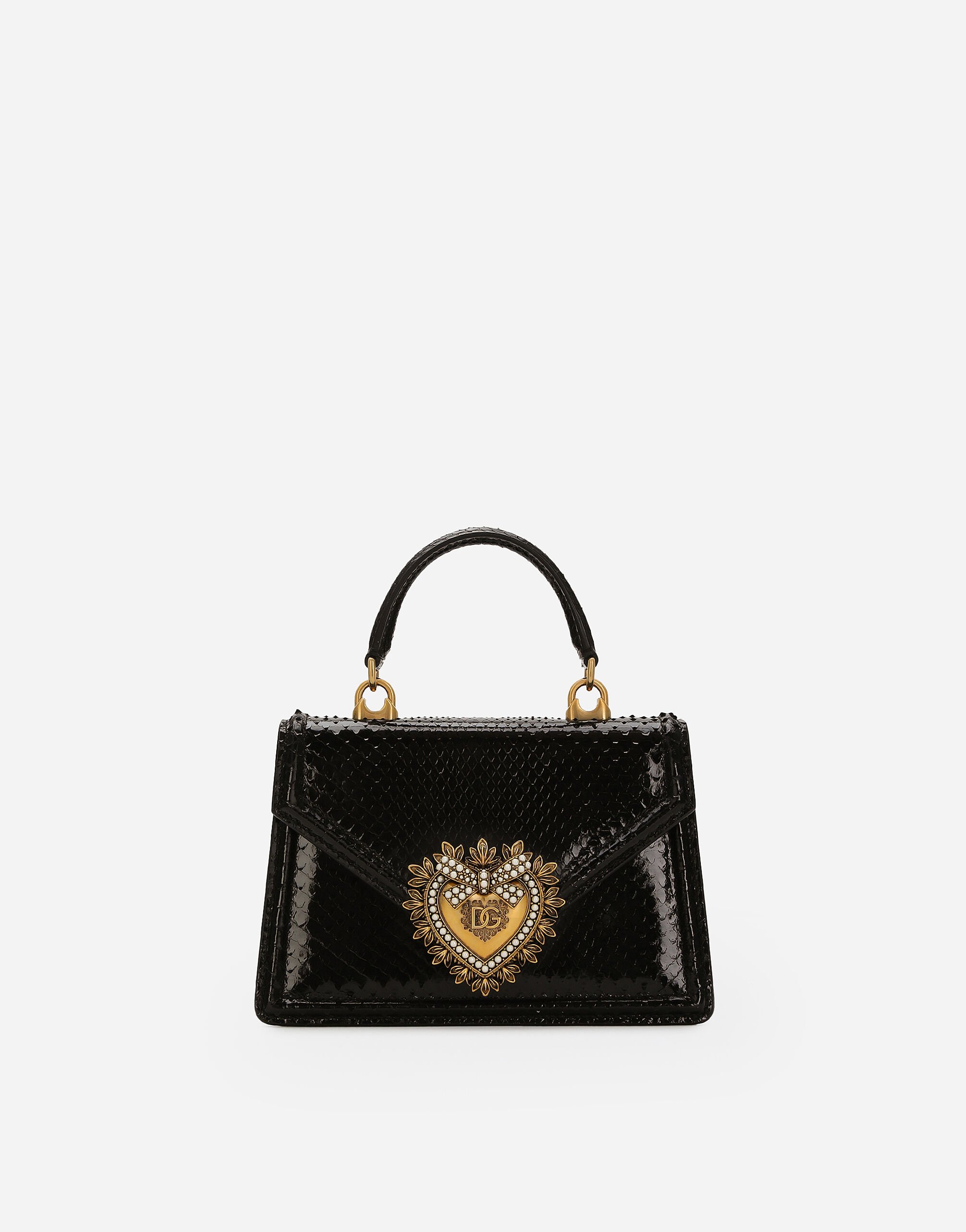 Dolce & Gabbana حقيبة ديفوشن صغيرة من جلد بايثون أصفر BB7158AW437