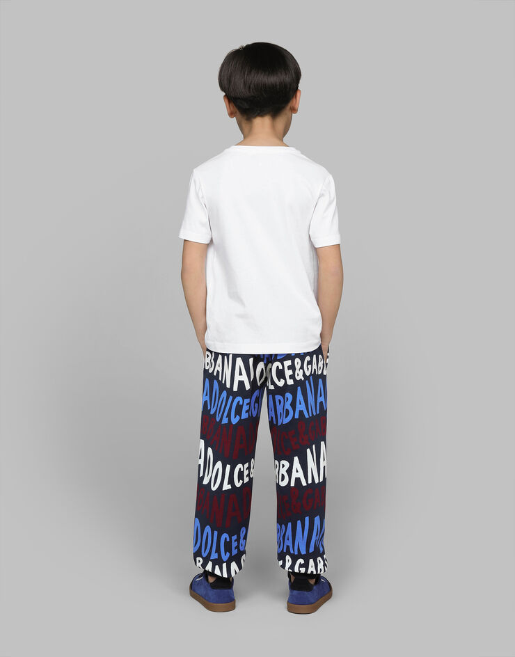 Dolce & Gabbana Jersey jogging pants with Dolce&Gabbana logo Blue L4JPFEHS7OX