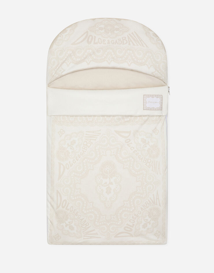 Dolce & Gabbana Saco de dormir de interlock con estampado DG Loves Newborn Multicolor LNJAF5G7NYH